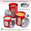 Ensemble de 3 contenants rouges, ensemble de contenants hermétiques avec fenêtre transparente, pots de rangement pour contenant à café, organisateur de thé et contenant à sucre, rouge