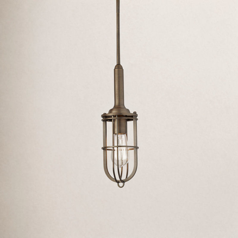 Luminaire suspendu géométrique 1 lumière Banner Anning, Laiton