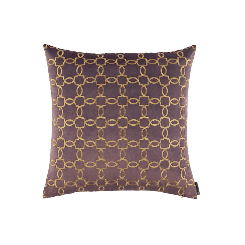 Lynx Square Pillow Cover & Insert, Raisin/Gold
