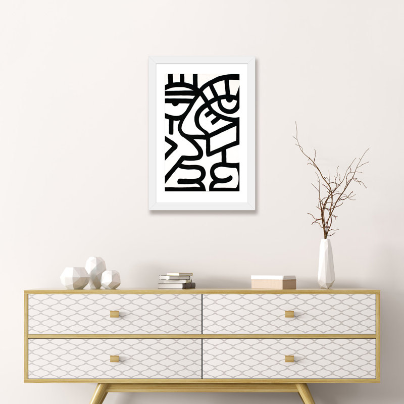 «Talking» par Billy, reproduction d'artiste, H 24 po x l 16 po x P 1 po, Papier encadré blanc