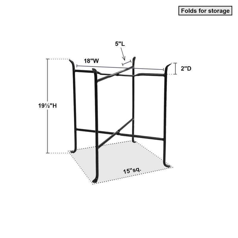 Support de sol Durflinger, H 19,5 po x l 20,25 po x P 2 po
