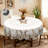 Easter Tablecloth, Featuring Rabbit and Floral Patterns Round Washable Table Cover Ideal for Indoor Dining and Family Gatherings-570920720
