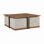 Table basse contemporaine carrée avec 4 tabourets rembourrés
