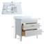 Ensemble de meuble-lavabo autoportant blanc 36 po avec 2 ensembles de poignées et un plateau en marbre d'ingénierie entièrement assemblé-1682565087
