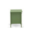 Ensemble de chambre à coucher grand lit 3 pièces - Structure de lit capitonnée à boutons - Tête de lit tapissier en tissu de velours blanc lin et table de chevet au fini vert trèfle-977534391-977534390