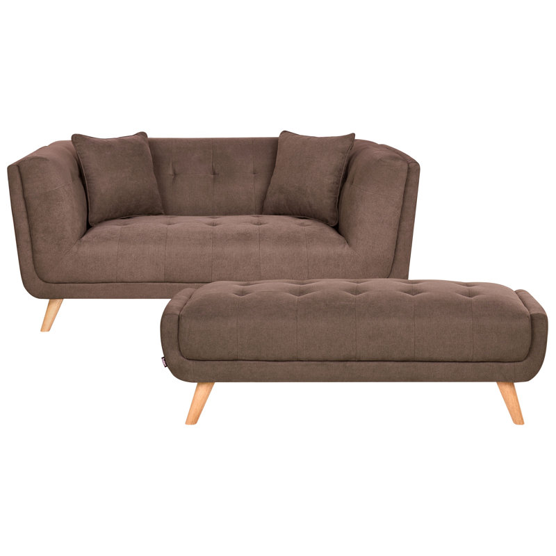 Temira 2 Piece Fabric Living Room Set, Brown