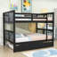 Lit superposé double au-dessus de double avec lit gigogne simple-741143546