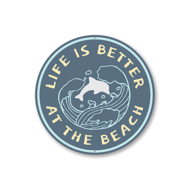 Plaque en aluminium Beach Life, H 18 po x l 18 po x P 0,06 po