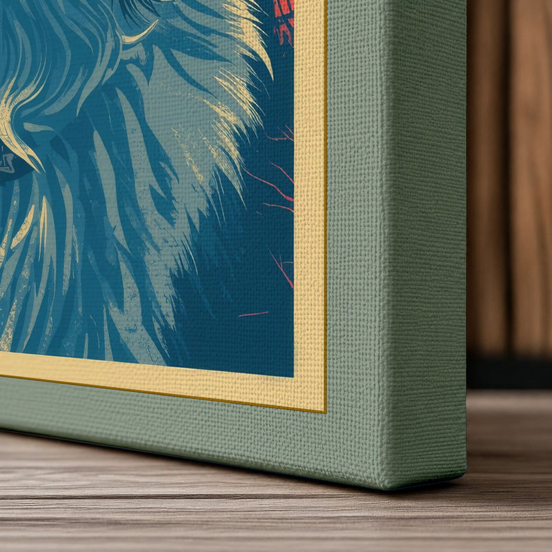 Border Collie Portrait Graphic Art - Wrapped Canvas, 18x12 - 45.7 x 30.5 cm, Sage Border