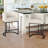 Kuenn 26.4" H Counter Height Bar Stools Set Of 2, Modern Barrel Counter Stools With Backrest And Arms, Metal Legs, Upholstered Accent Barstools For Kitchen Island