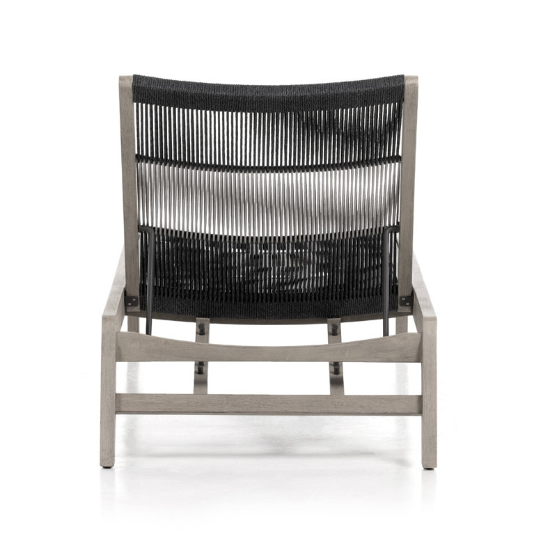 Julian Outdoor Teak Chaise Lounge, Weathered Gray