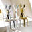 Three rabbit decorative sculptures