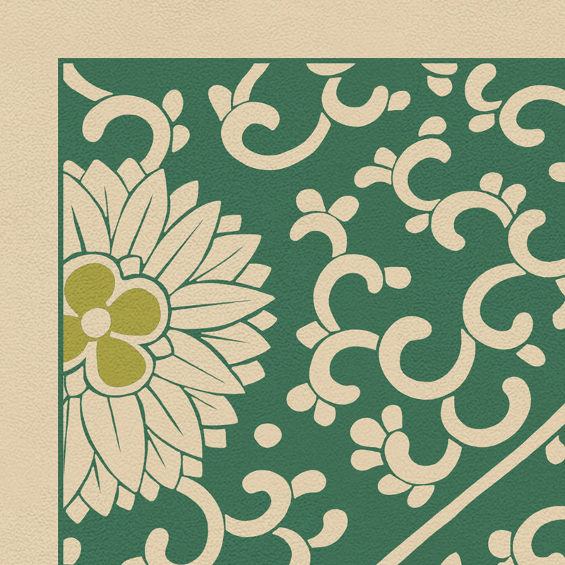 Hawarden Vinyl Floral Indoor Rug, Rectangle 1'9" x 2'8"
