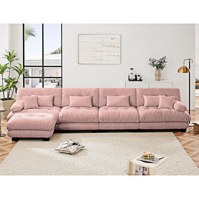 Modular Sectional Sofa Couch With Convertible Ottoman