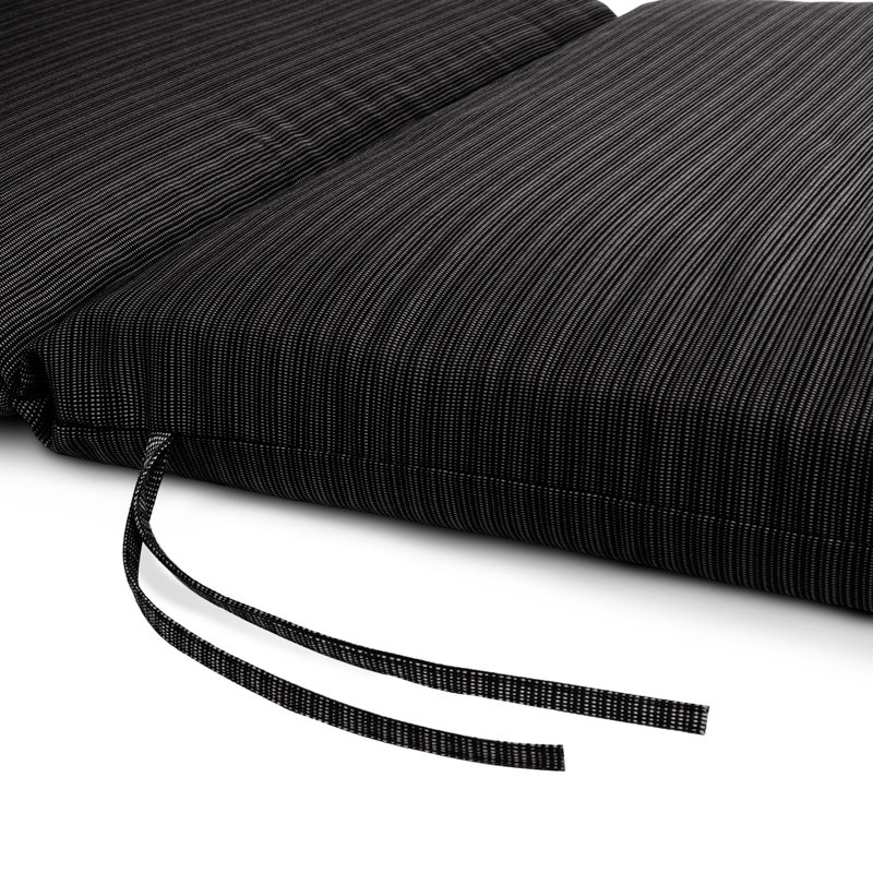 Reversible Chaise Longe, Hand Sewn & Stitched, With Tie-Back, & With White Polyester Padded Fill., Black
