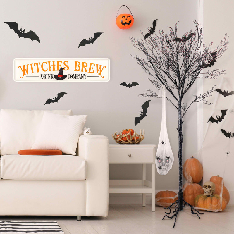 Tête de mort animée d'Halloween 27 po The Holiday Aisle®, activée par le son