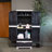 Lockable Storage Cabinet with 3 Adjustable Shelves and Bottom Drawer - Gray