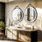 Round Led Bathroom Mirror, Wall Mounted Hanging Vanity Makeup Mirror With Leather Strap, Dimmable 3 Color Temperatures, Anti-fog And Memory Function, Wall Mounted Led Lighted Mirror-1034467871
