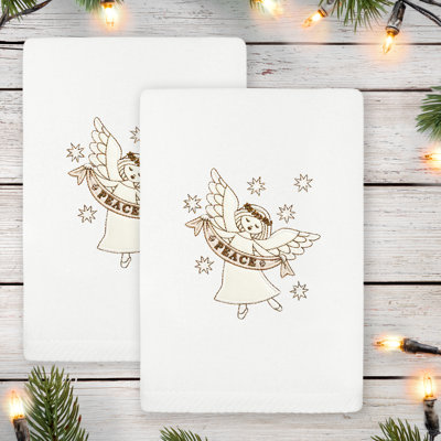 Essuie-mains  Christmas Angel - brodé de luxe 100% coton turc