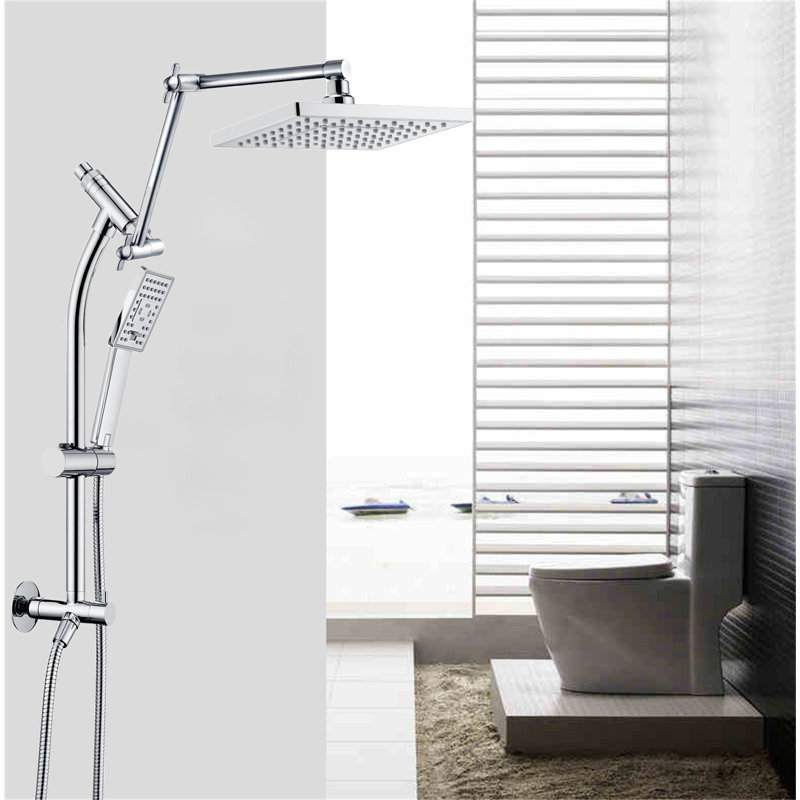 Deluxe Rainfall Shower System With Handheld Spray – Solid Brass Adjustable Combo & 60” Hose, Chrome