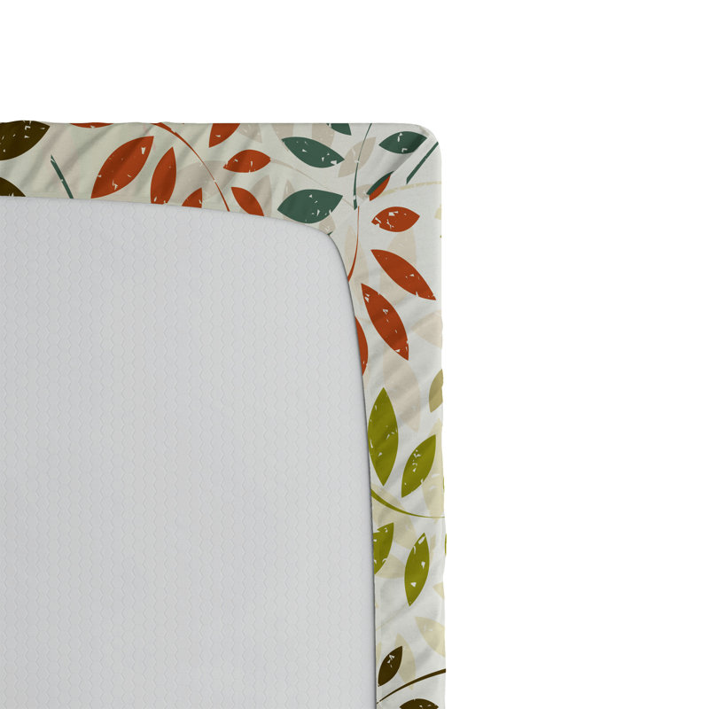 Drap-housse orange Ambesonne, Bleu / brun / beige floral, Drap-housse pour lit simple TG