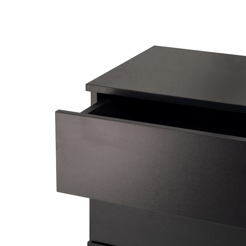 Bloomsbury 50cm W Manufactured Wood Bedside Table, Black