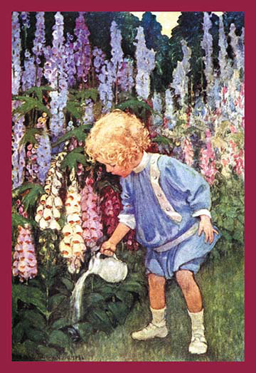 "jardins jardins" par jessie willcox smith, reproduction d’art, H 66 po x l 44 po x P 1,5 po