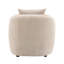 Chaise en chenille Keith Beige avec 1 coussin décoratif de couleur assortie