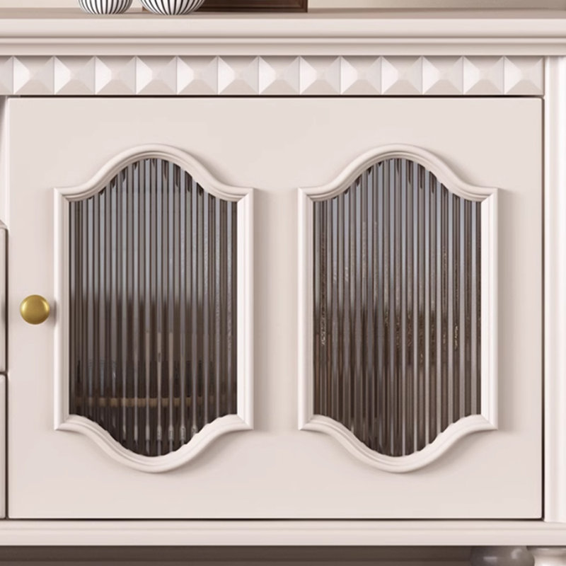 Cream style French solid wood TV cabinet, 70.86"
