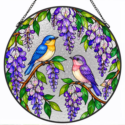 Art mural sur toile bleu et mauve