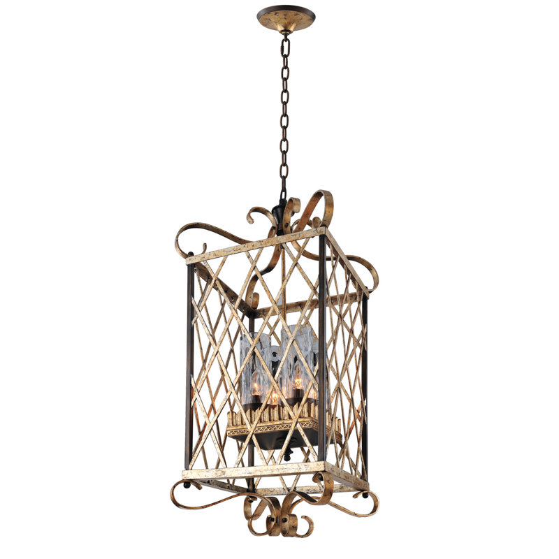 Trellis 4 - Light Dimmable Lantern Square / Rectangle Chandelier