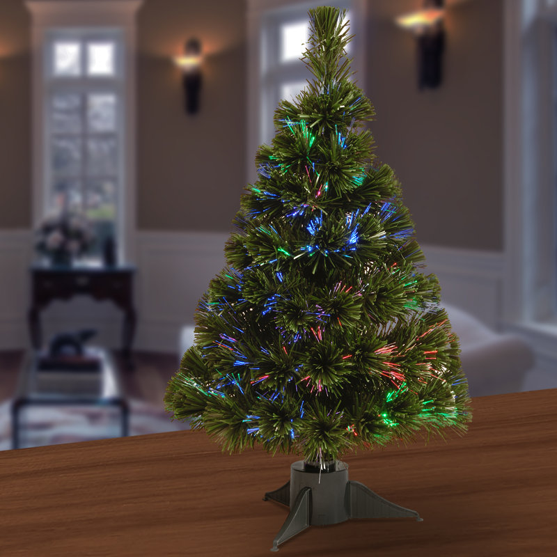 Arbre à glace à fibre optique Holiday Aisle®, H 2 pi