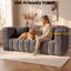 Modern Corduroy 2-Seater Loveseat with Oversized Armrests, Small Space Sofa-1160513554