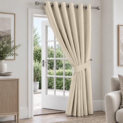 Blackout Eyelet Curtains 260 GSM Room Darkening Window Curtains