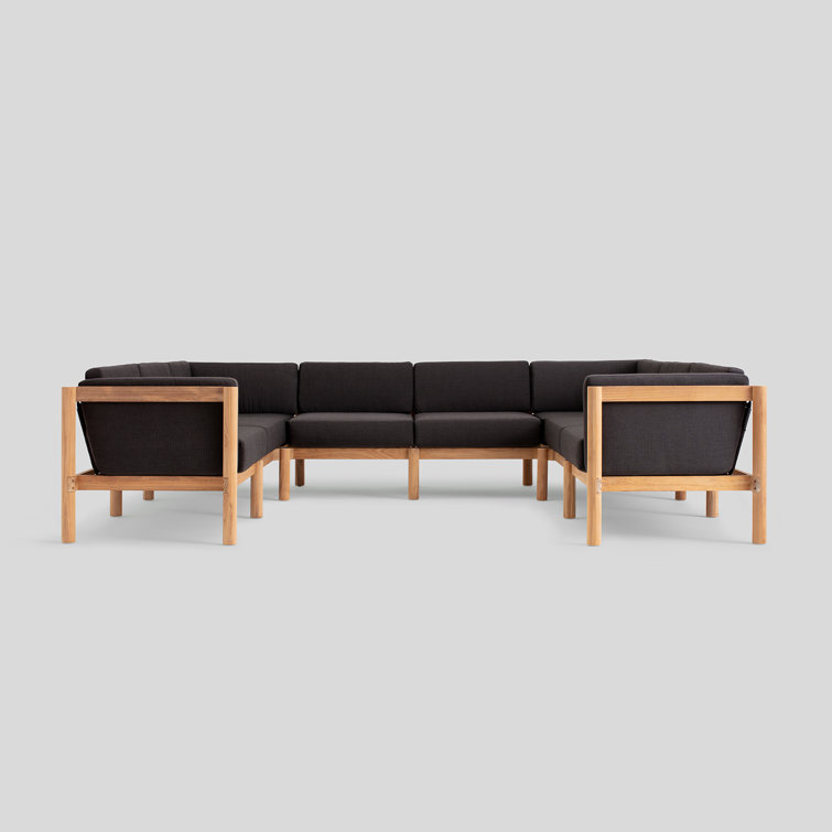 Haven Teak 8 - Person Modular Patio Conversation Sets with Cushions