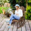 Chaise berçante en bois Outsunny-1184085733