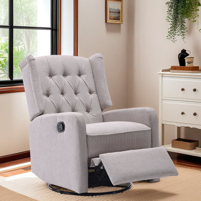 Chaise berçante inclinable, chaise berçante pivotante à 360 degrés, fauteuil oscillant, petite chaise berçante inclinable et pivotante pour chambre à coucher, siège de cinéma maison