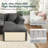 112" Cloud Modular Sectional Sofa, L-Shaped Corduroy Couches with Deep Seating, Dark Gray-1361617359