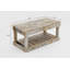 Table basse en bois de récupération massif moderne 40 po avec tablette à lattes Modern Natural-1212337524