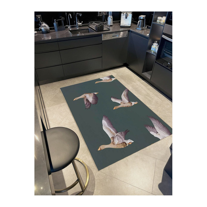 Tapis décoratif lavable Flying Goose, Sous-tapis rectangulaire de 3 pi 3 po x 4 pi 11 po
