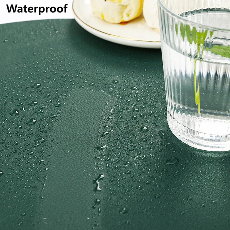 4 PC PU Waterproof and heat-insulating Dining Table Placemats, Pink/Gray