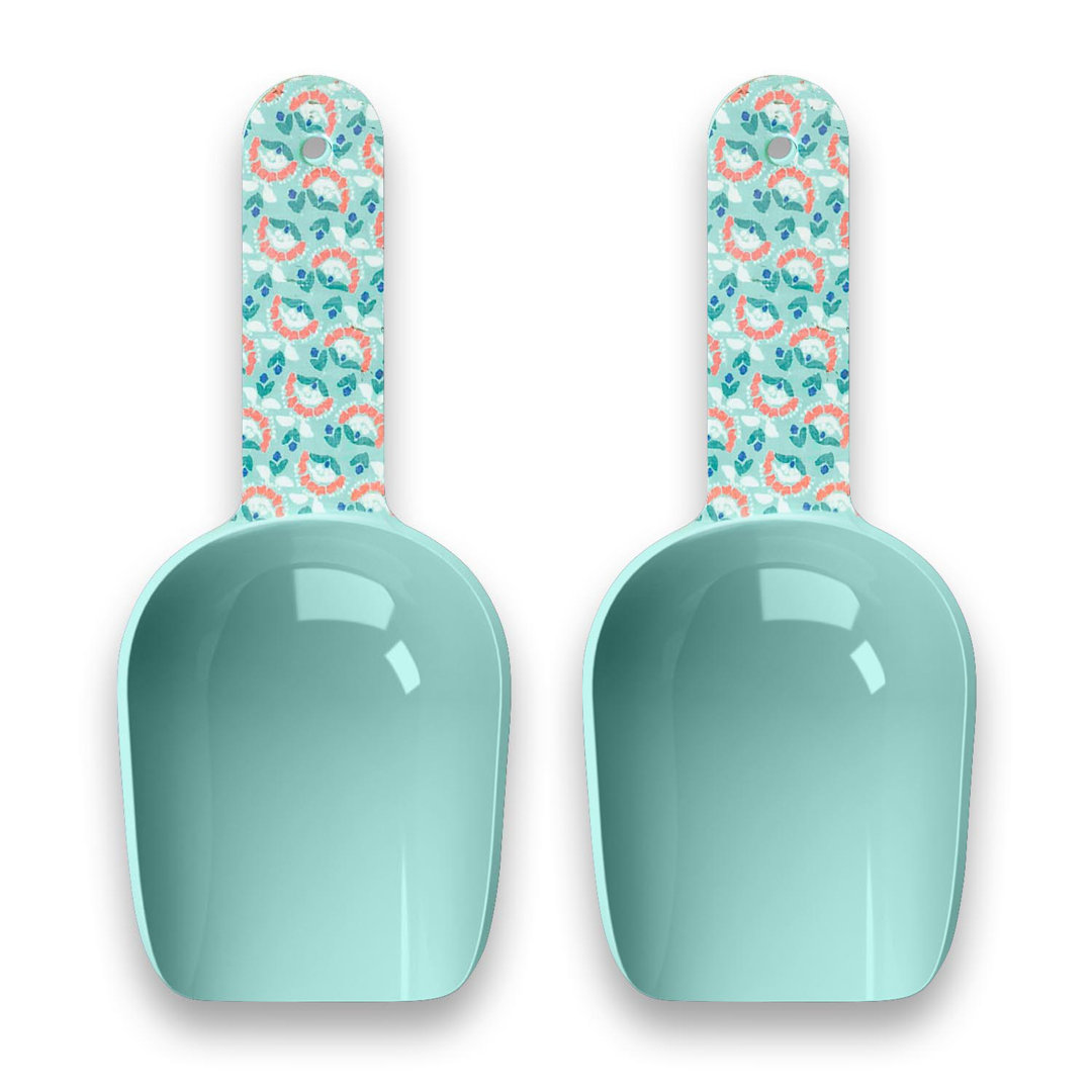 Flower Fields Melamine Pet Food Scoop - 1 Cup -  Aqua (Set of 2) Abode Homewares