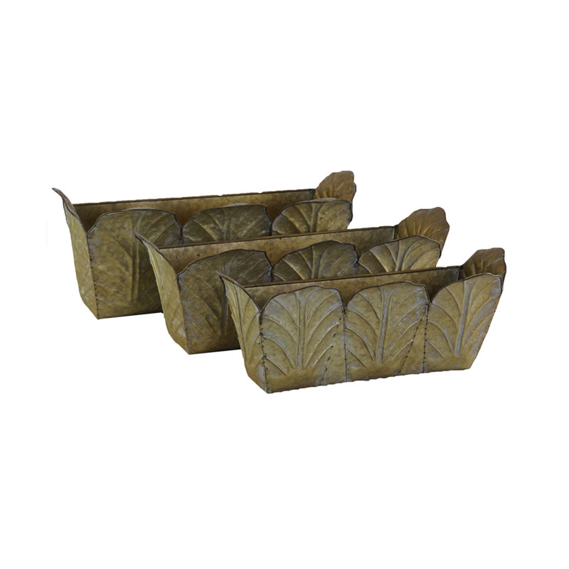 Ensemble de 3 pots à fleurs muraux rustiques en métal