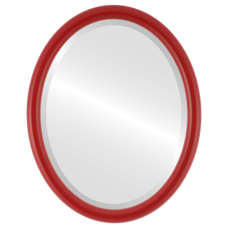 Rowles Oval Mirror, Holiday Red, 25.375" x 21.375"