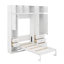 Lit escamotable simple avec casiers et armoires
