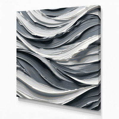 Toile horizontale à rayures horizontales gris acier et blanc gris