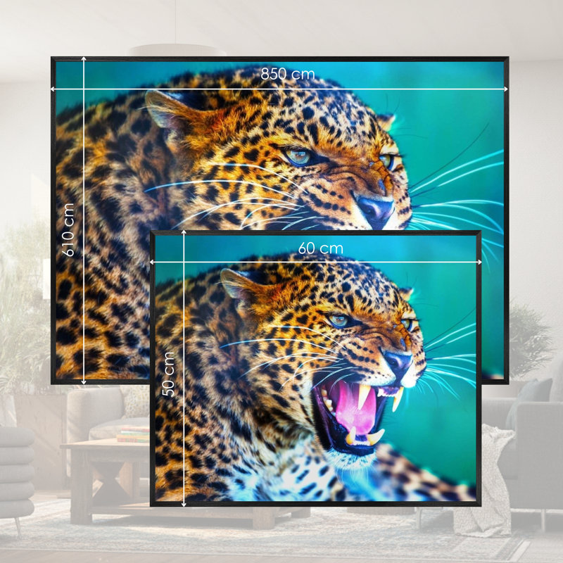 Single Picture Frame LED Illuminated Wall Art Wall Art on Glass / Aluminium, 50cm H x 60cm W