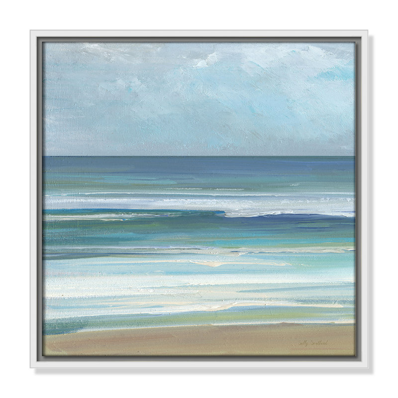 «Gentle Waves I» par Sally Swatland, H 17,5 po x l 17,5 po, Blanc