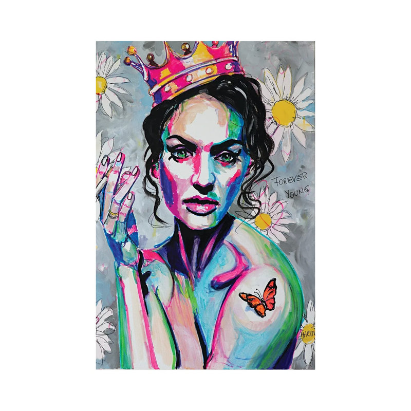 Flower Queen 1 Piece Wrapped Canvas Painting, 66.04 cm H x 45.72 cm W x 3.175 cm D