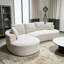 Ensemble de canapé modulaire courbé 2 pièces avec coussins, mobilier de salon ergonomique minimaliste, sièges modernes, sans assemblage, canapé et méridienne, beige-506728418